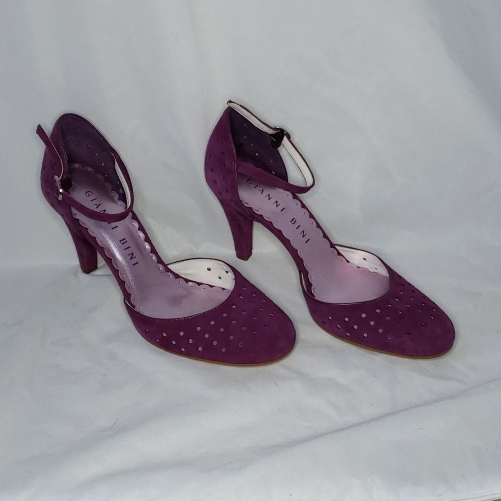 Gianni Bini ankle strap pump  Purple suede 3"